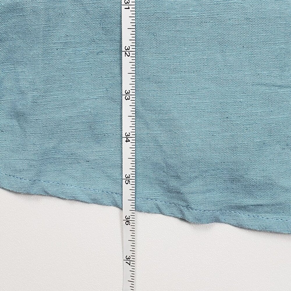 Japna Linen Blend Midi Dress Womens Small Blue Puff Sleeve Milkmaid Babydoll NWT - Picture 6 of 16